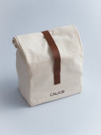 Back view of the Calico Christmas Calendar canvas bag